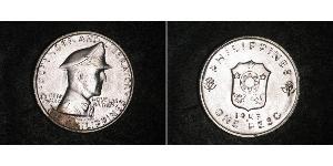 1 Peso Filipinas Plata Douglas MacArthur (1880 - 1964) 