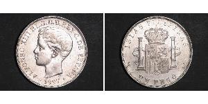 1 Peso Filipinas Plata Alfonso XIII of Spain (1886 - 1941)