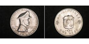 1 Peso Filipinas Plata Douglas MacArthur (1880 - 1964) 