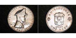 1 Peso Filipinas Plata Douglas MacArthur (1880 - 1964) 