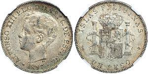 1 Peso Filipinas Plata Alfonso XIII of Spain (1886 - 1941)