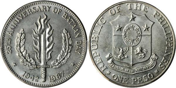 1 Peso Filipinas Plata 