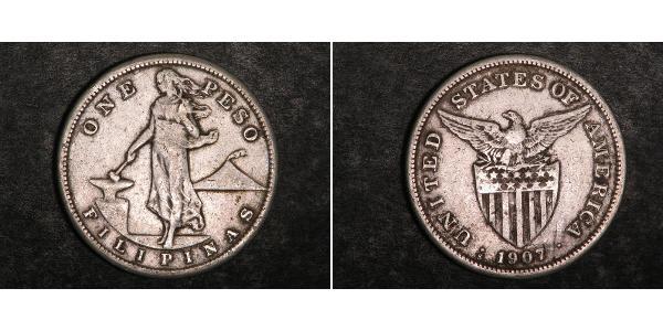 1 Peso Filipinas Plata 
