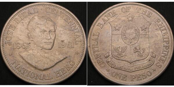 1 Peso Filipinas Plata 