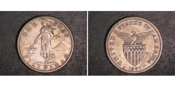 1 Peso Filipinas Plata 