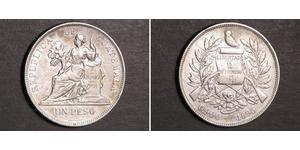 1 Peso Guatemala (1838 - ) Plata 