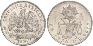 1 Peso México (1867 - ) Plata 