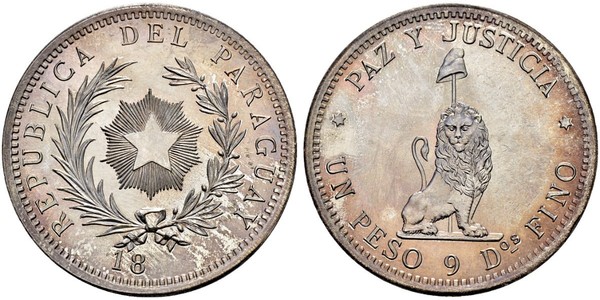 1 Peso Paraguay (1811 - ) Plata 