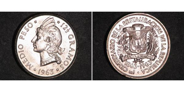 1 Peso República Dominicana Plata 