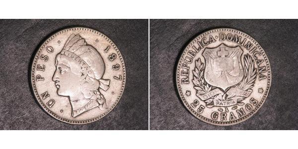 1 Peso República Dominicana Plata 