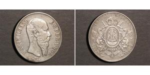 1 Peso Segundo Imperio Mexicano (1864 - 1867) Plata Maximilian I of Mexico (1832 - 1867)