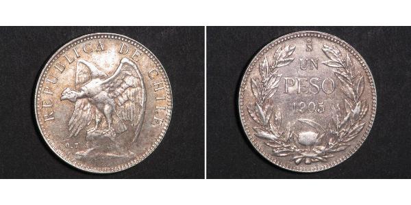 1 Peso Chile Silber 
