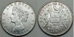 1 Peso Guatemala Silber 