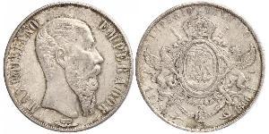 1 Peso Kaiserreich Mexiko (1864 - 1867) Silber Maximilian I of Mexico (1832 - 1867)