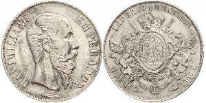 1 Peso Kaiserreich Mexiko (1864 - 1867) Silber Maximilian I of Mexico (1832 - 1867)