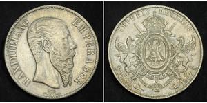 1 Peso Kaiserreich Mexiko (1864 - 1867) Silber Maximilian I of Mexico (1832 - 1867)