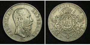 1 Peso Kaiserreich Mexiko (1864 - 1867) Silber Maximilian I of Mexico (1832 - 1867)