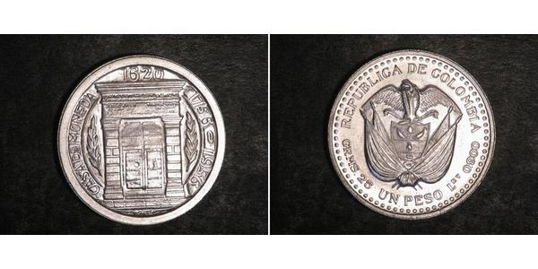 1 Peso Kolumbien Silber 