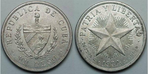 1 Peso Kuba Silber 