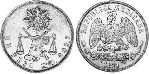 1 Peso Mexiko (1867 - ) Silber 