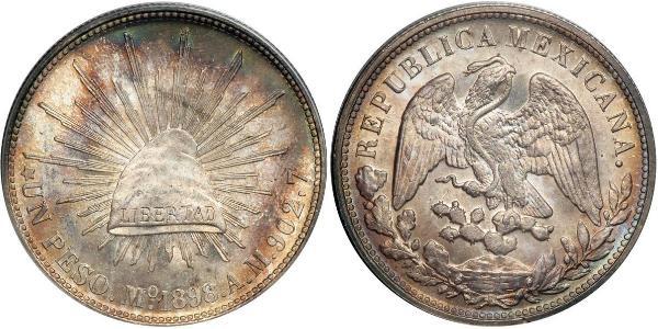 1 Peso Mexiko (1867 - ) Silber 