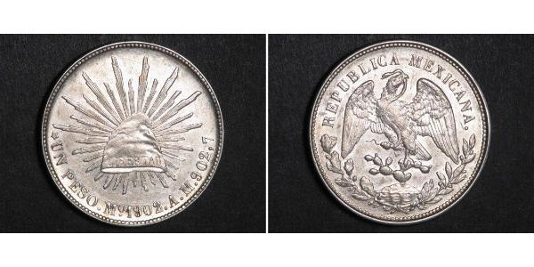 1 Peso Mexiko (1867 - ) Silber 