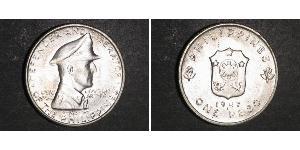 1 Peso Philippinen Silber Douglas MacArthur (1880 - 1964) 