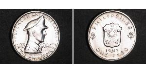 1 Peso Philippinen Silber Douglas MacArthur (1880 - 1964) 