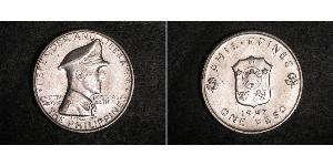 1 Peso Philippinen Silber Douglas MacArthur (1880 - 1964) 