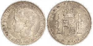 1 Peso Philippinen Silber Alfonso XIII of Spain (1886 - 1941)