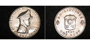 1 Peso Philippinen Silber Douglas MacArthur (1880 - 1964) 