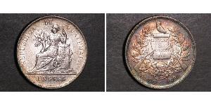 1 Peso República de Guatemala (1838 - ) Silber 