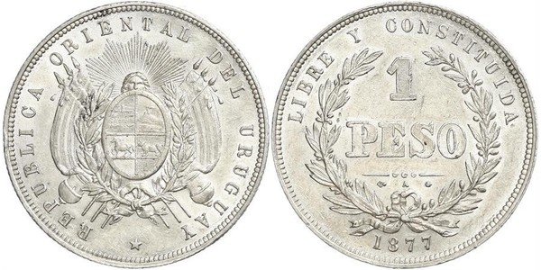 1 Peso Uruguay Silber 