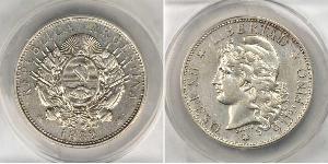 1 Peso Argentine Republic (1861 - ) Silver 