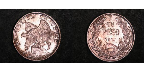 1 Peso Chile Silver 