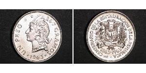 1 Peso Dominican Republic Silver 