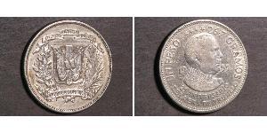 1 Peso Dominican Republic Silver 