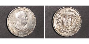 1 Peso Dominican Republic Silver 