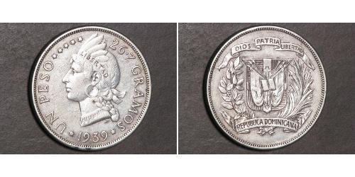 1 Peso Dominican Republic Silver 