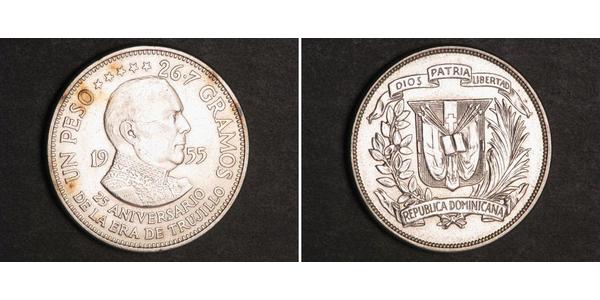 1 Peso Dominican Republic Silver 