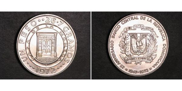 1 Peso Dominican Republic Silver 