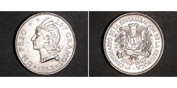 1 Peso Dominican Republic Silver 