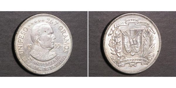 1 Peso Dominican Republic Silver 