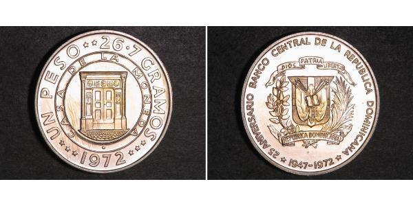 1 Peso Dominican Republic Silver 