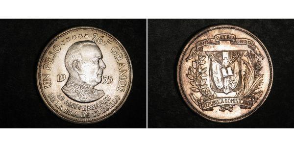 1 Peso Dominican Republic Silver 