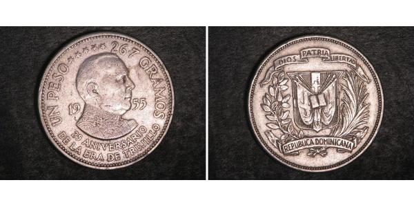 1 Peso Dominican Republic Silver 
