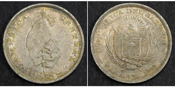 1 Peso El Salvador Silver 