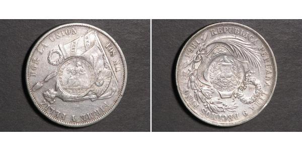 1 Peso Guatemala Silver 