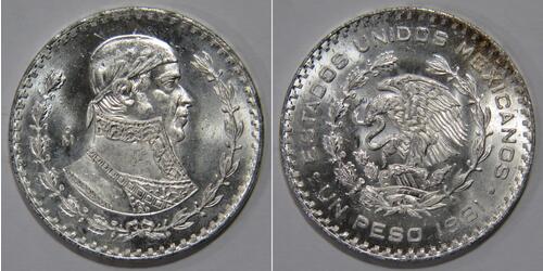 1 Peso Mexico Silver 