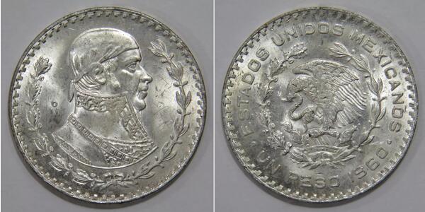 1 Peso Mexico Silver 